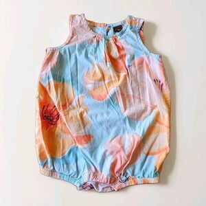 tea collection baby girl 18-24 Months Romper Blue Floral Summer